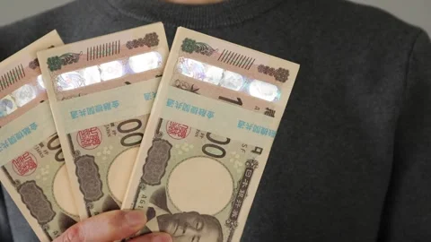 Video of a person holding a stack of bills and a padlock Stock Footage 324543603