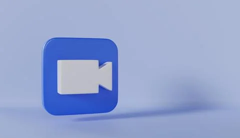 Video Phone Call Button on blue background 库存插图