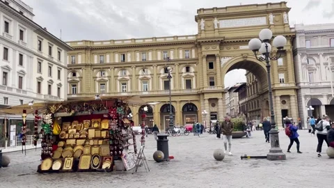 Video of Piazza della Repubblica on a cloudy day Stock Footage 264711755
