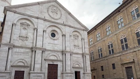 Video of Pienza Cathedral Front View and Square Tuscany Видео 309872829