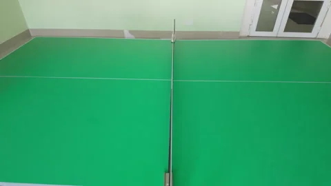 Video of ping pong ball hitting net after paddle strike in table tennis game Video stock 312812380