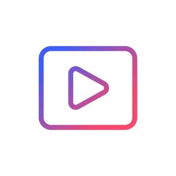 Video pixel perfect gradient linear ui icon Stock-Illustration