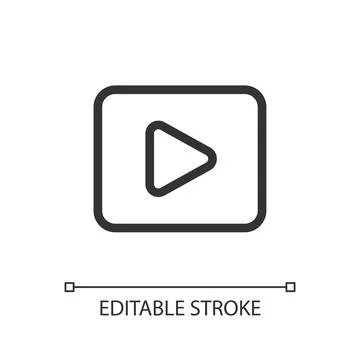 Video pixel perfect linear ui icon Ilustração Stock