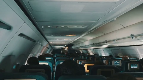 Video of plane cabin in 4K Stock Footage 78642437