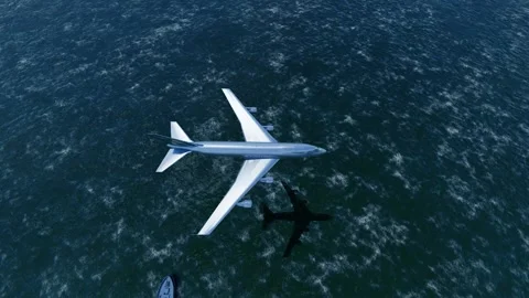 Video of plane flying low over sea level Stock Footage 288180758