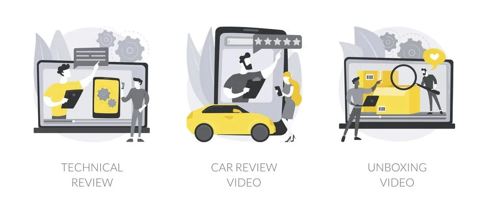 Video platform content abstract concept vector illustrations. Stock Illustration
