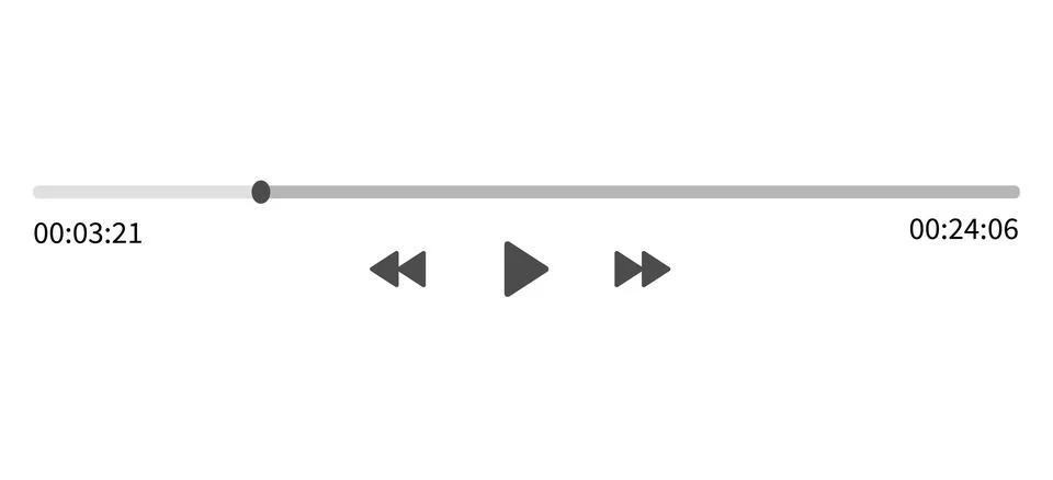 Video play bar display interface. Audio player progress for podcast, misic Stock Illustration