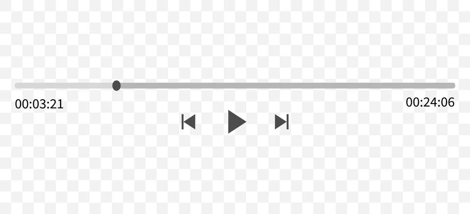 Video play bar display interface. Audio player progress for podcast, misic Stock Illustration