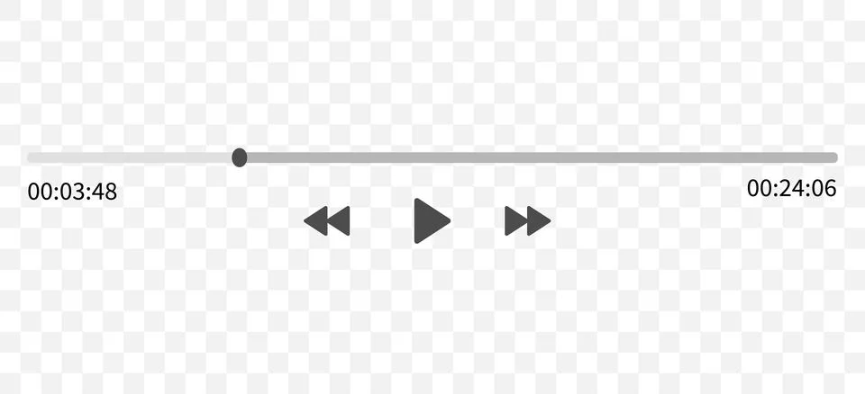 Video play bar display interface. Audio player progress for podcast, misic Stock Illustration