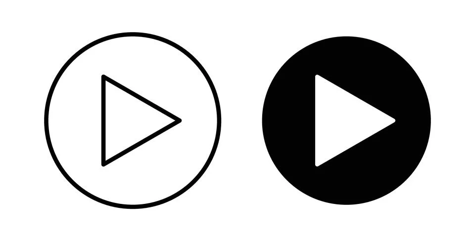 Video play button icon bundle for website design projects Stock Illustration