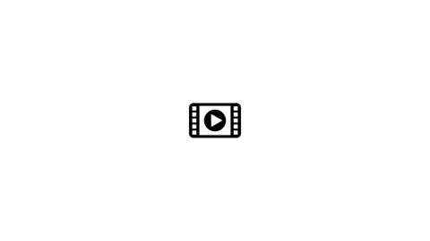 Video play button icon, film strip with video play button icon animation. s.. Stock Footage 321998481