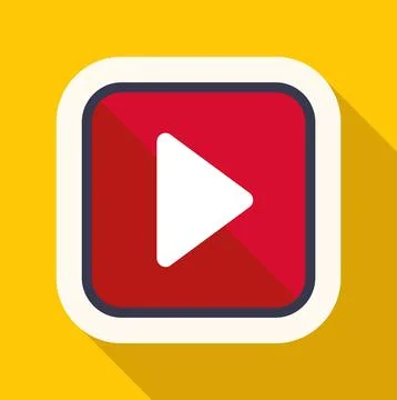 Video play button icon interface flat design Illustrazione stock