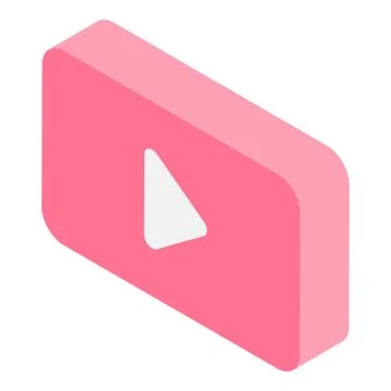 Video play button icon, isometric style Stock Illustration