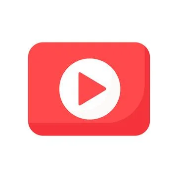 Video play button icon media player symbol flat icon Illustrazione stock