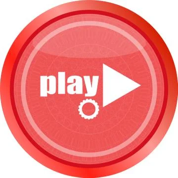 Video play button (icon) over white background Stock Illustration