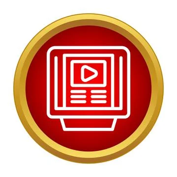 Video play button on screen icon 스톡 일러스트