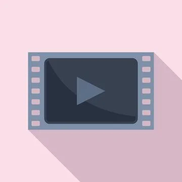 Video play icon flat vector. Web button Stockillustratie