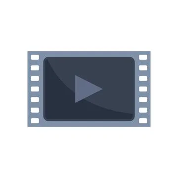 Video play icon flat vector. Web button Stockillustratie