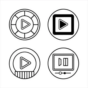 Video play icons set vector eps Illustrazione stock