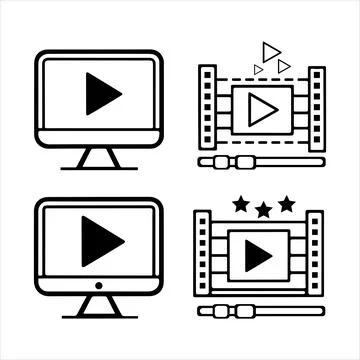 Video play icons vector Stock Illustration