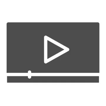 Video play solid icon. Media player vector illustration isolated on white. Movie Stock Illustration