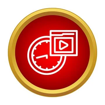 Video playback duration time clock media concept Stock Illustration