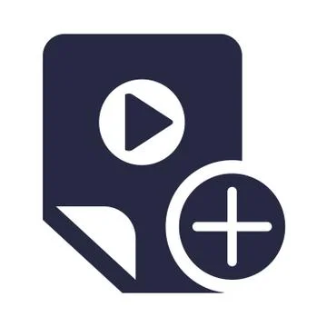 Video player, app checking glyph vector icon Stock Illustration