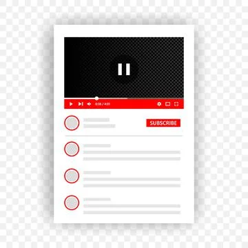 Video player application design. Popular video player elements for app interface Stock Illustration