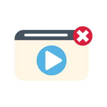 Video player browser popup window with close icon Illustrazione stock