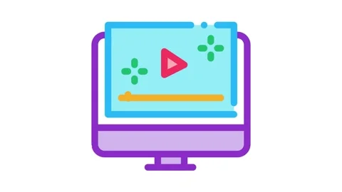 Video player computer screen Icon Animation Video stock 145274750