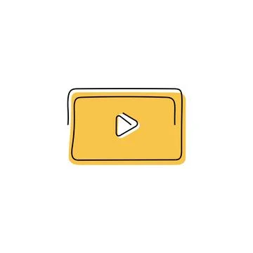 Video player continuous line vector icon Stock Illustration