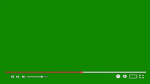 Video player control bar interface overlay on green screen Stock Footage 321551429