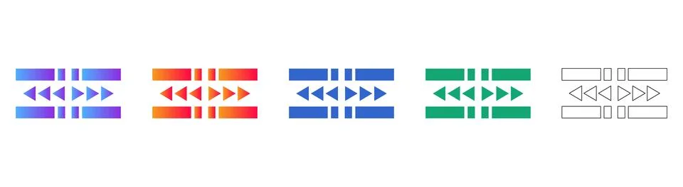 Video Player Control Icon Set Stock-Illustration