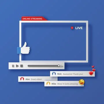 Video player design template with shadow. Template interface video player, .. Stock Illustration
