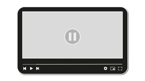 Video player design template for web and mobile apps, play button icon Stock Illustration