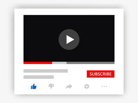 Video player elements mockup template. Video interface design template Stock Illustration