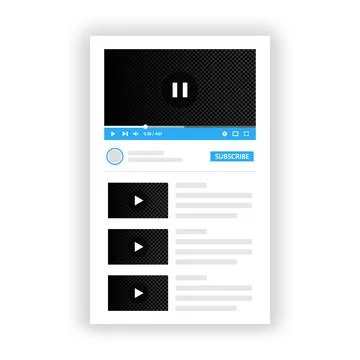 Video player elements for popular app interface. Multimedia player application Stock Illustration