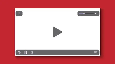Video player flat design on white background, vector illustration Stockillustratie