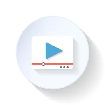 Video player flat icon Stock Illustration
