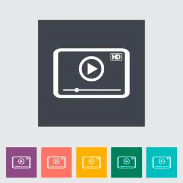Video player flat icon. Stock Illustration