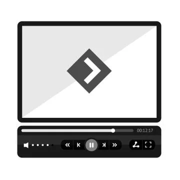 Video Player Flat Skin. Vector イラスト素材