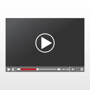 Video player on a flat style, grey background Stock Illustration