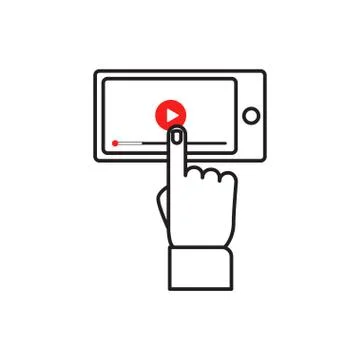 Video Player Flat Vector Illustration Stock Illustration