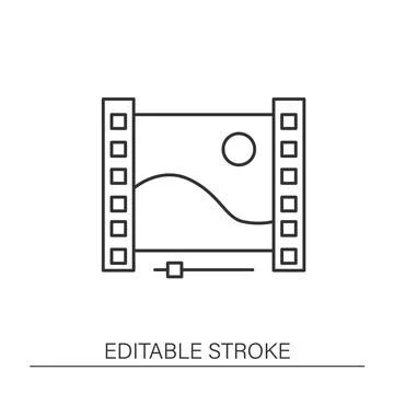 Video player frame line icon Illustrazione stock