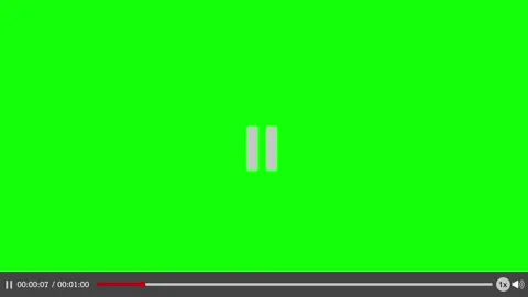 Video player with green screen background. Media player video playback interface Stock Footage 304827446