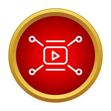 Video player icon distributing content across network Stockillustratie