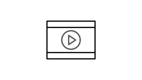 Video player icon featuring a play button in the center of a circular design. Stock Footage 333233005