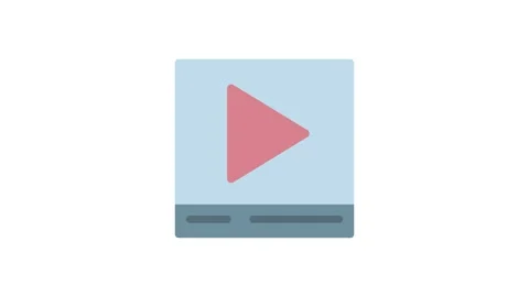 Video player icon featuring a play button in the center of a circular design. Stock Footage 333233287