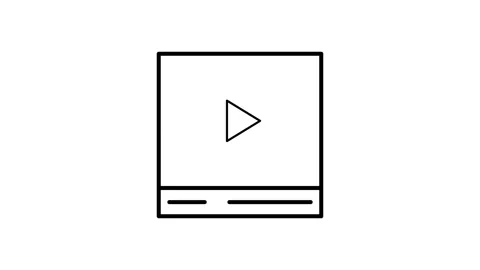 Video player icon featuring a play button in the center of a circular design. Stock Footage 333233517