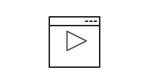 Video player icon featuring a play button in the center of a circular design. Stock Footage 334095144